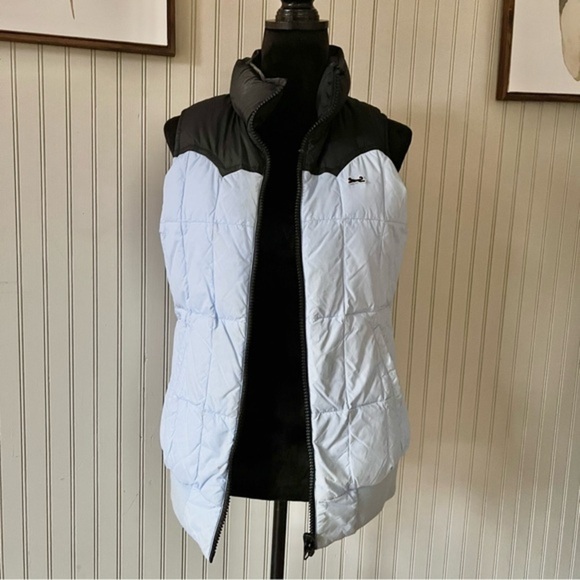 Lacoste Woman’s Black Blue Puffer Vest Layering Winter - Picture 1 of 8